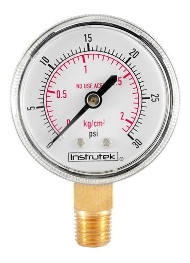 MANOMETRO 2" 2 KGS 1/4" SALIDA BUTANO (0-30PSI) 51600N30