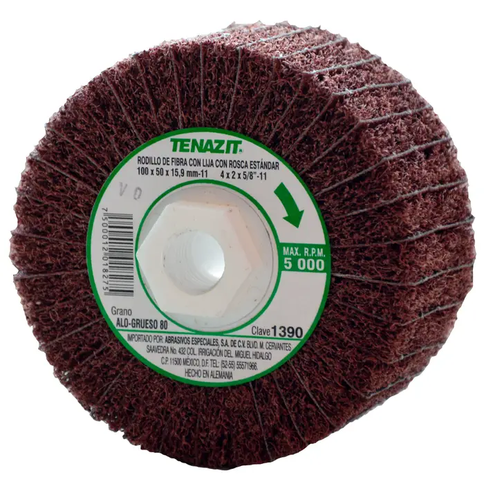 RODILLO DE FIBRA CON LIJA 4" X 2" X 5/8" A80B 2 EN 1