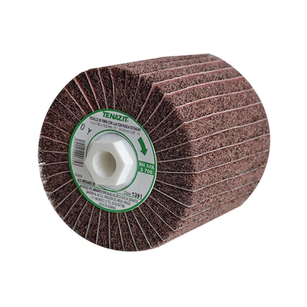 RODILLO DE FIBRA CON LIJA 4 1/4X4X5/8"- G80 11H 2 EN 1