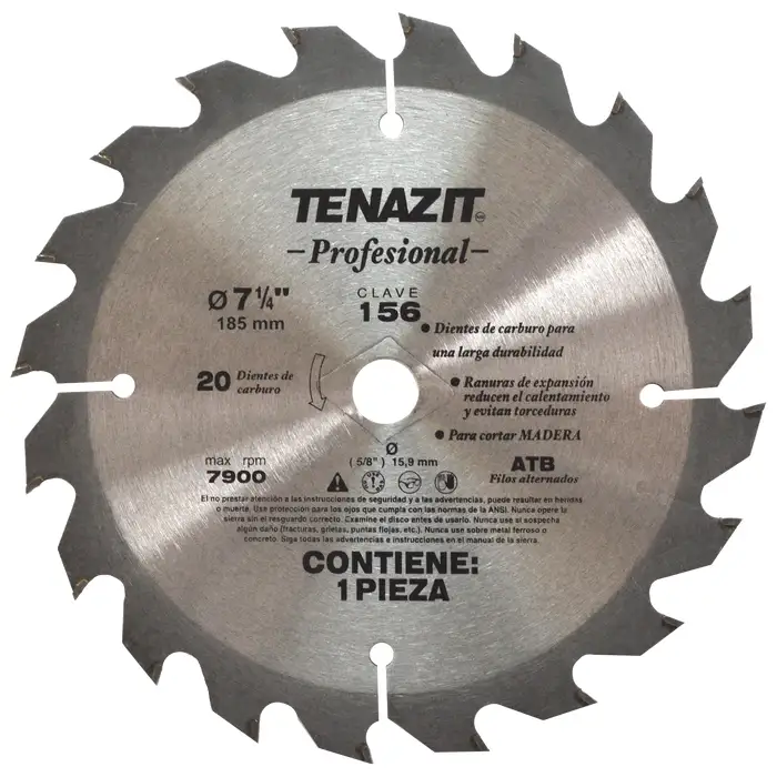 SIERRA METALICA PARA CORTE 7-1/4X5/8,20D DE CARBURO