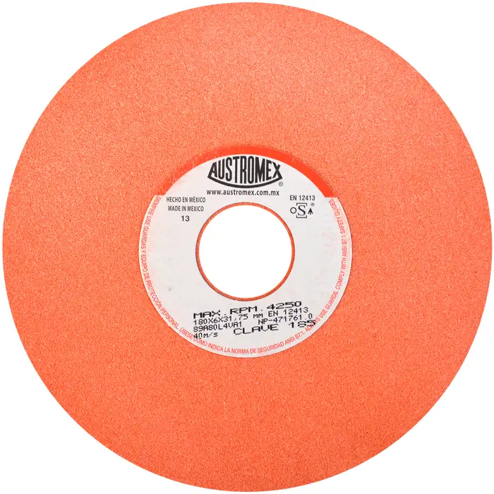 RUEDA PARA ESMERIL 7 X 1/4 X 1- 1/4 G80 T1 NARANAJA AFILADO