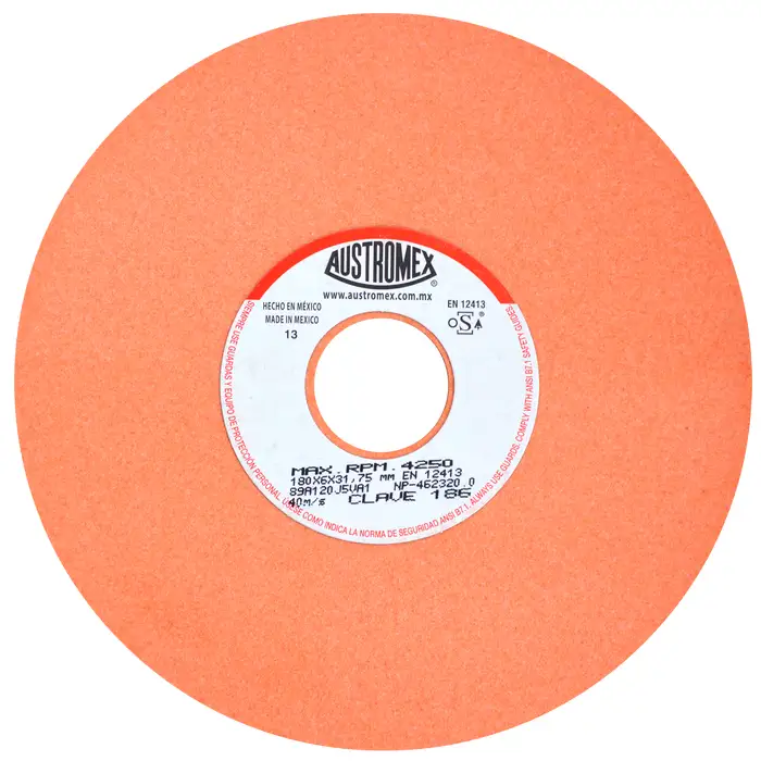 RUEDA PARA ESMERIL 7 X 1/4 X 1-1/4 G120 T1 NARANJA AFILADO