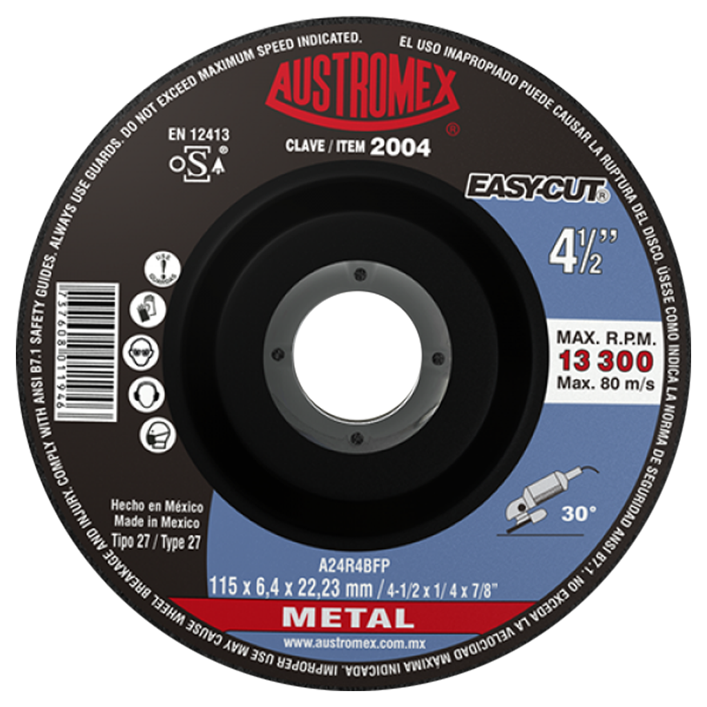 DISCO DESBASTE T27 4 1/2 X 1/4 X 7/8 EASYCUT