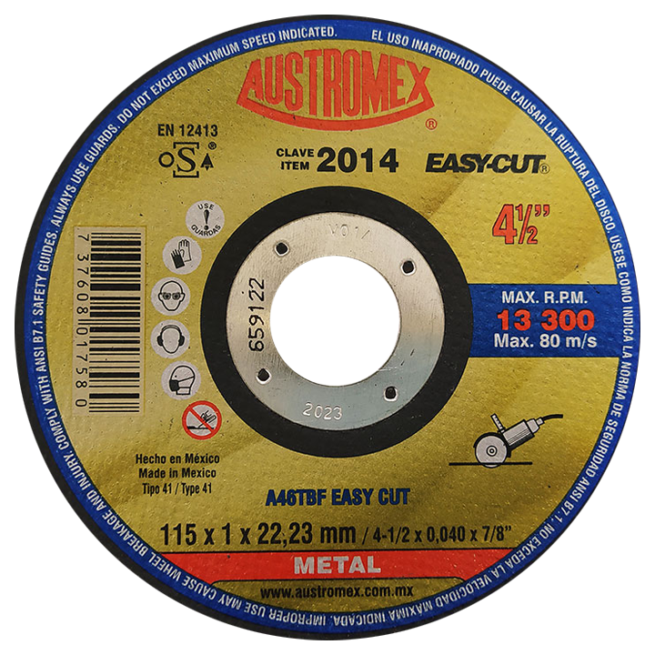 DISCO DE CORTE 4-1/2X1/24X7/8 EASY-CUT PZA