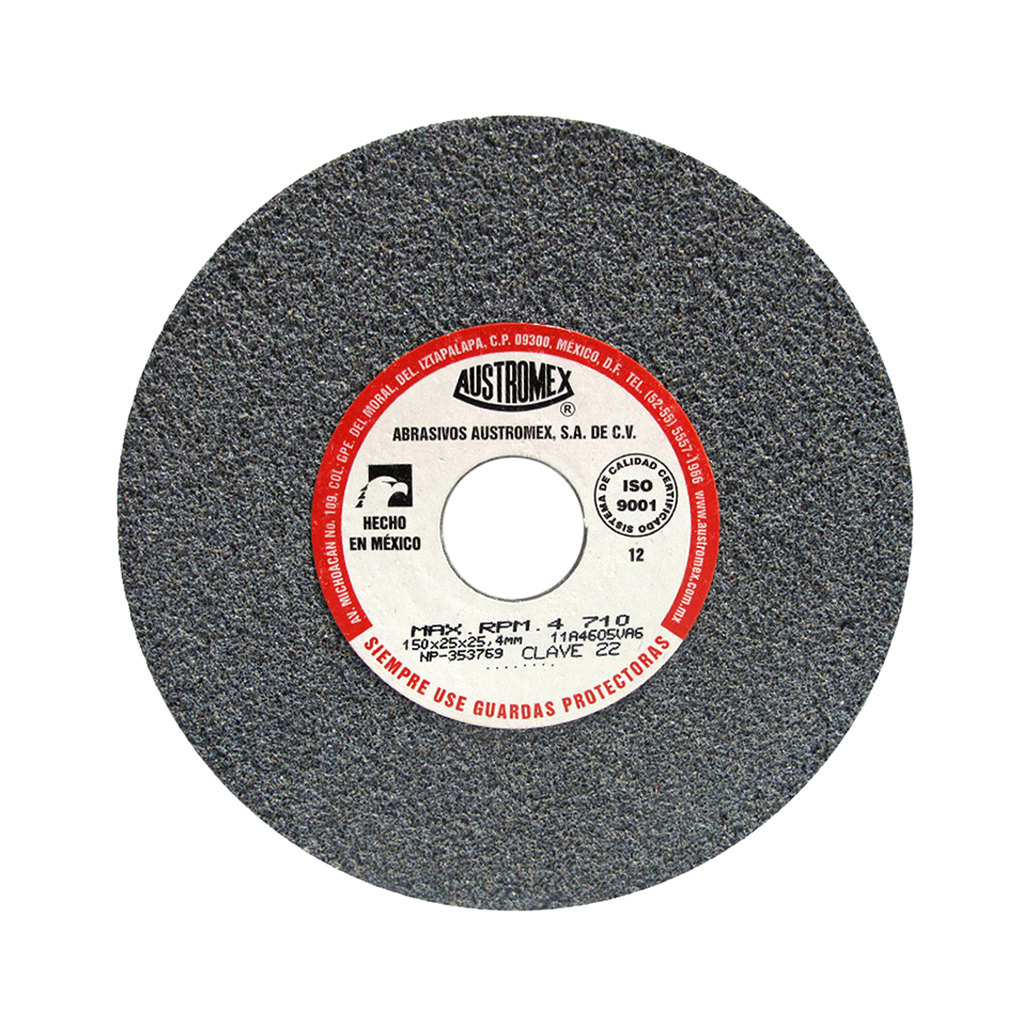 [AUS22] RUEDA PARA ESMERIL 6 X 1 X 1 G46 T1 GRIS ALTO RENDIMIENTO