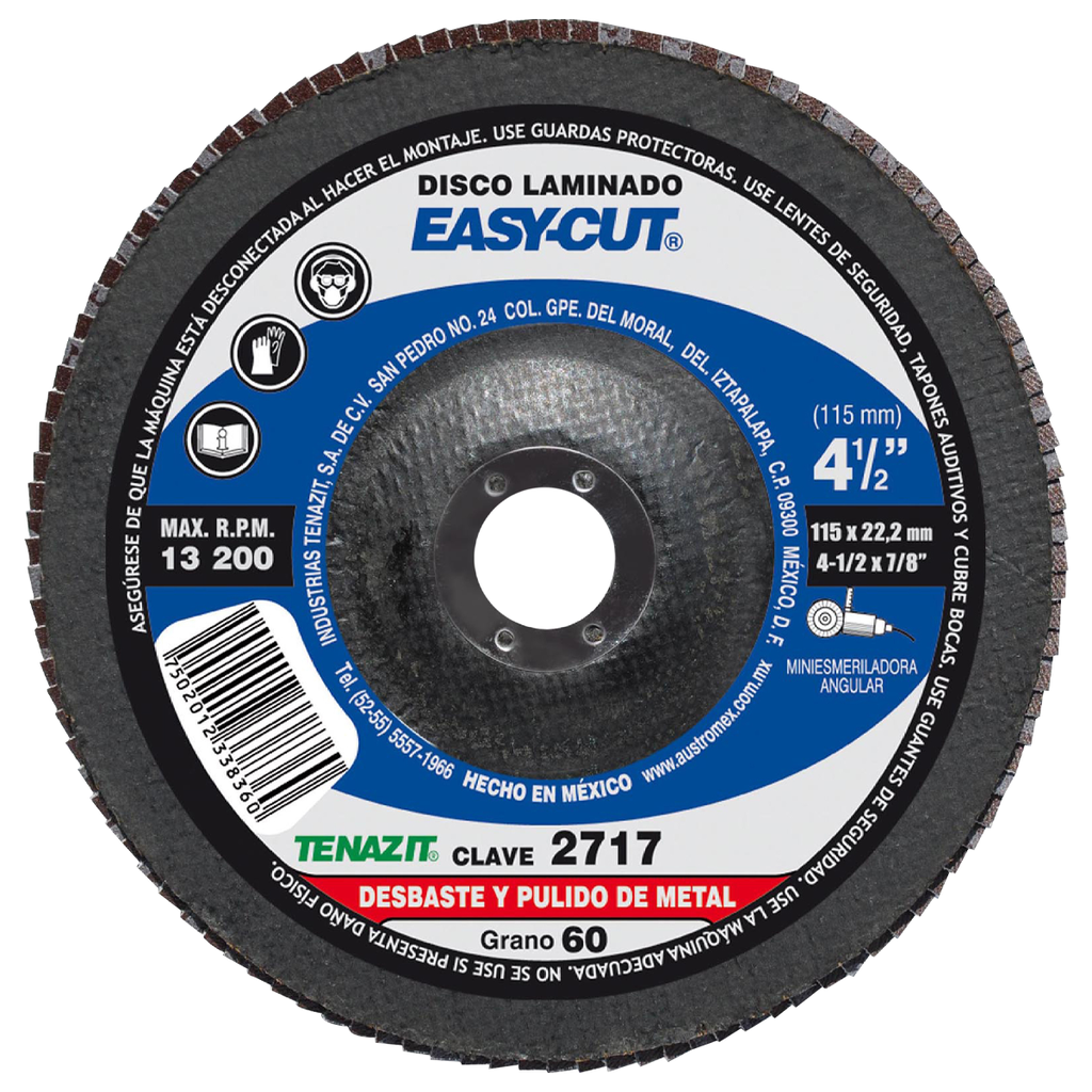 DISCO LAMINADO T-29 4 1/2X7/8 GRANO 60 T29 EASY-CUT
