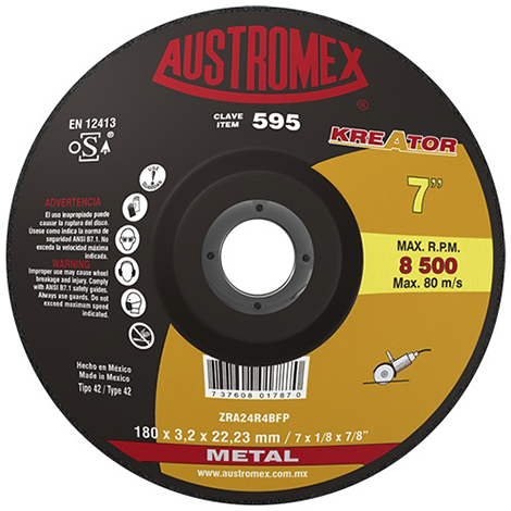 [AUS595] DISCO T-27 CORTE Y DESBASTE 7" X 1/8" X 7/8" (780)