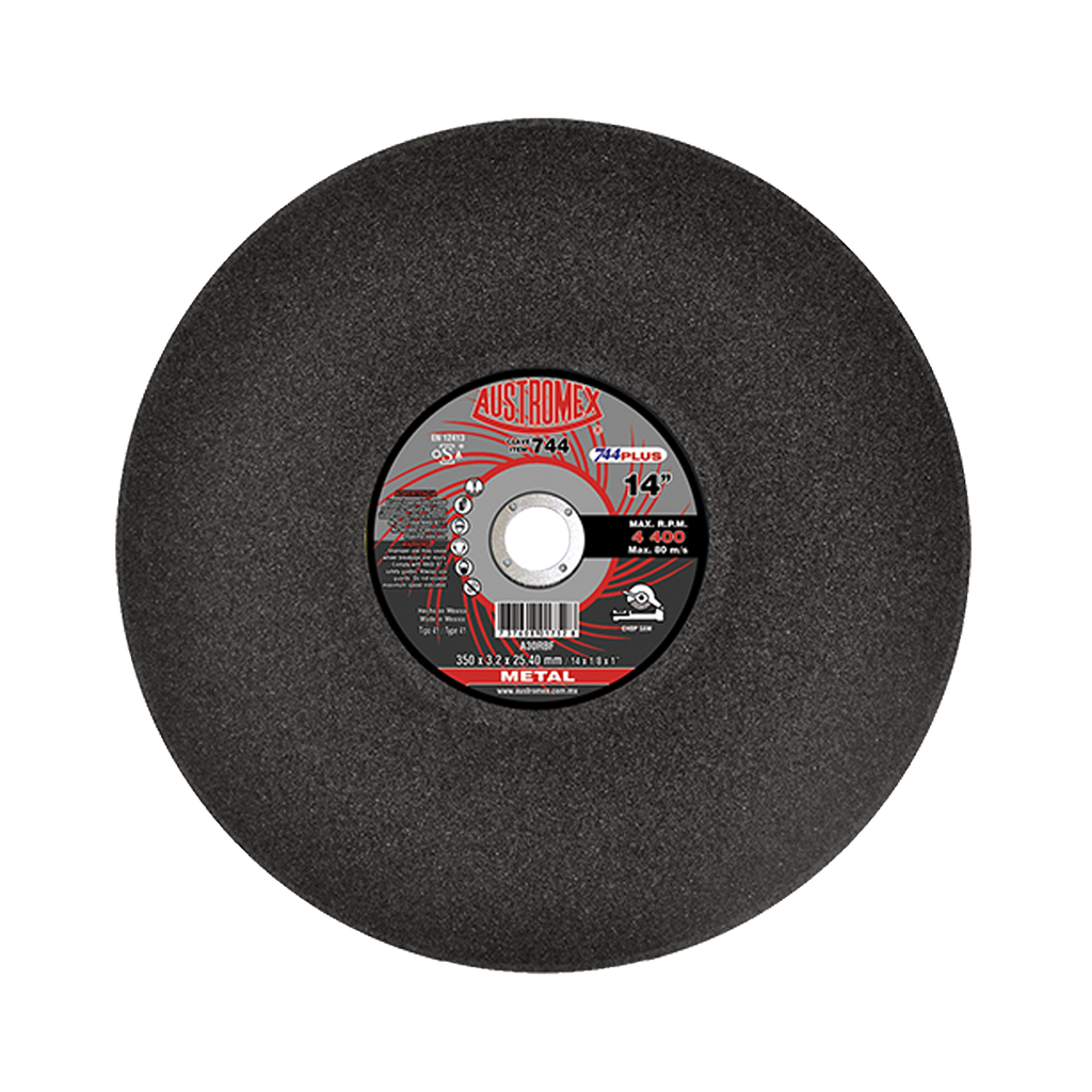 DISCO DE CORTE 14" X 1/8" X 1" METAL USO GENERAL "PLUS"