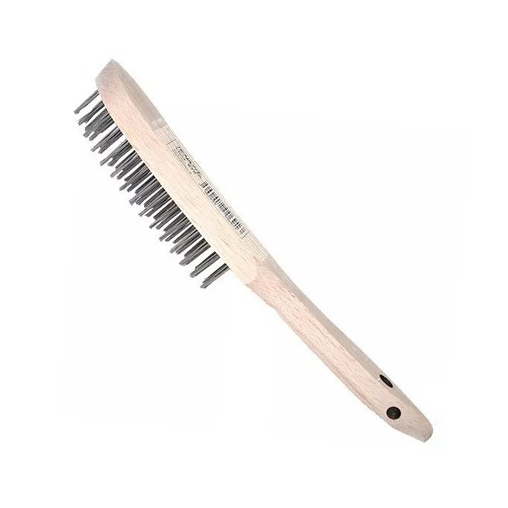 CEPILLO ALAMBRE INOXIDABLE MANGO MADERA 11-15/32X 1-3/8