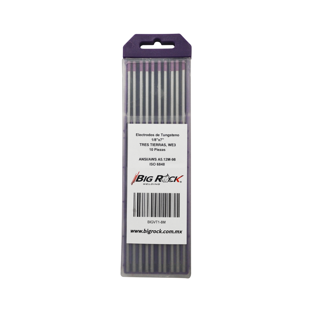 VARILLA DE TUNGSTENO 1/8" X 7" 3 TIERRAS
