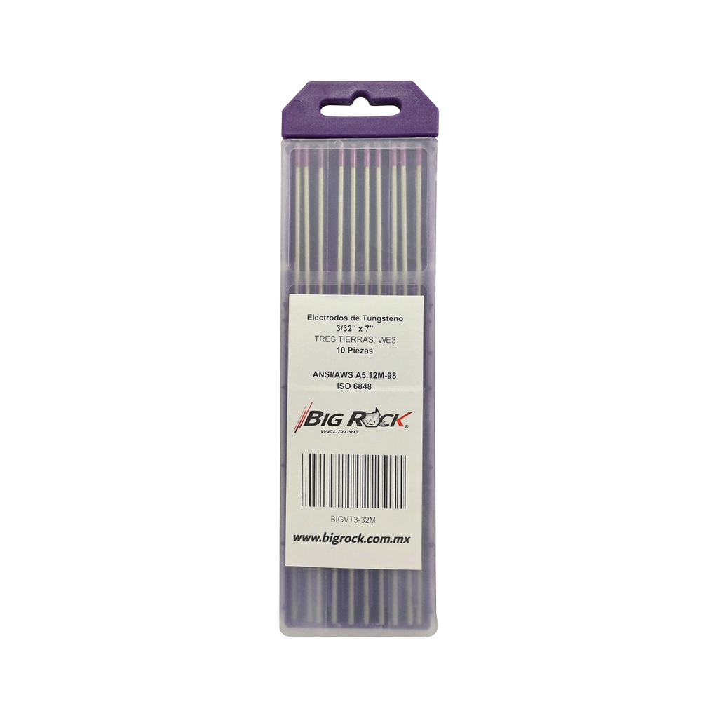 VARILLA DE TUNGSTENO 3/32" X 7" TRES TIERRAS
