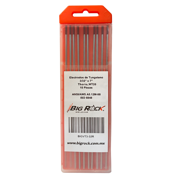VARILLA DE TUNGSTENO 3/32" X 7" 2% THORIO