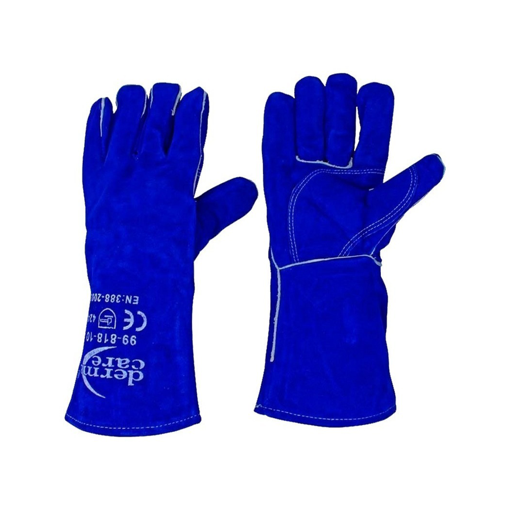 [DER99-818] GUANTE CARNAZA AZUL/HILO KEVLAR/HULE ESPUMA P/SOLDADOR