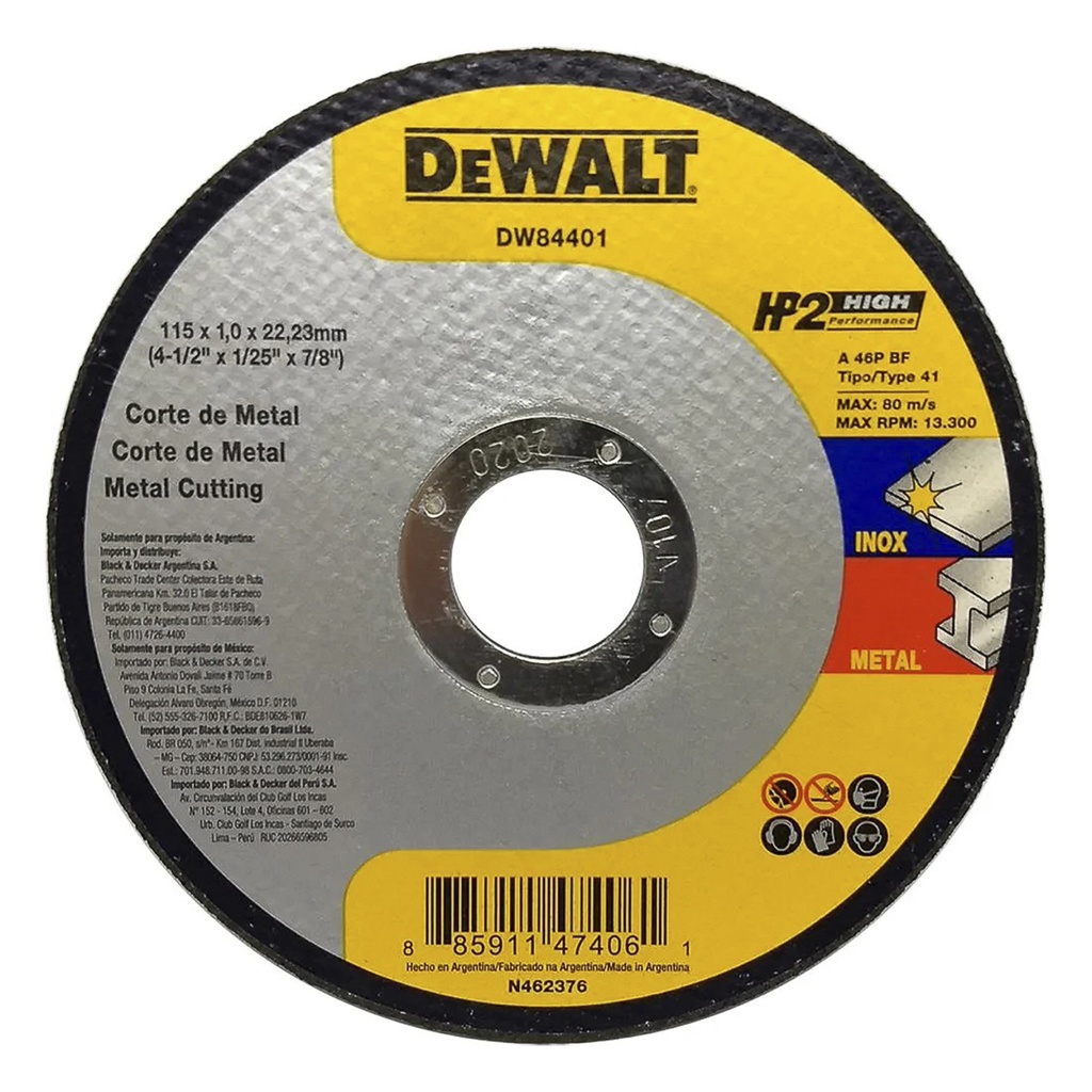 DISCO DE CORTE DE 4-1/2" X 1.5MM X 7/8" A./C. - INOX