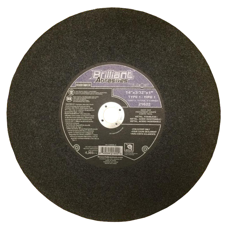 DISCO CORTE T41 14 X 3/32 X 1 ACERO INOXIDABLE BRILLIANT