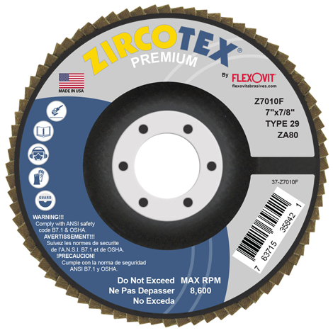 DISCO LAMINADO 7" X 7/8" ZA-80 T29 ZIRCOTEX