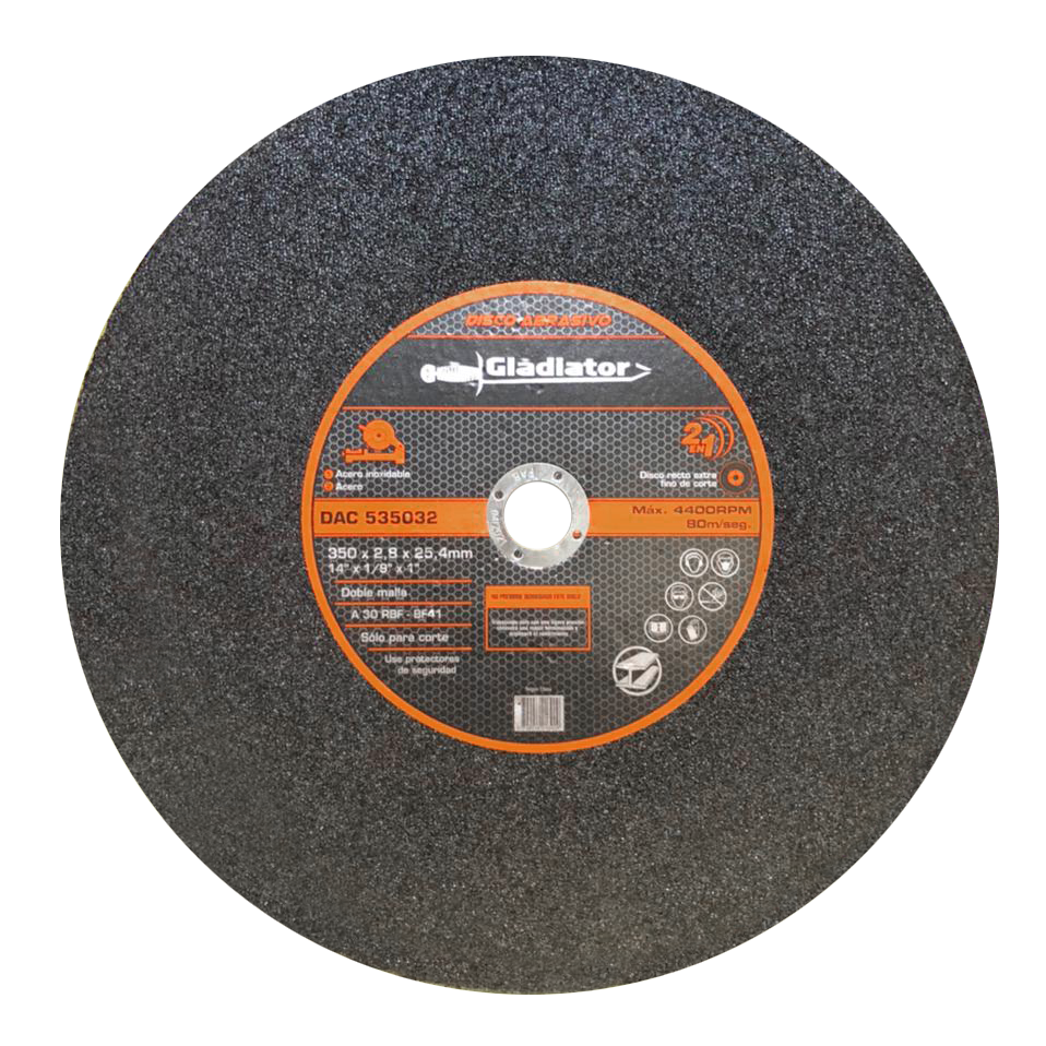 DISCO DE CORTE DE 14" X 1/8 X 1 ACERO INOX (DAC535032)