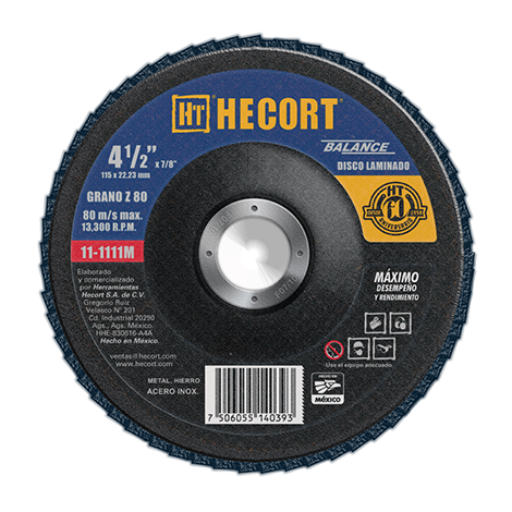 DISCO LAMINADO T-29 DE 4-1/2" X 7/8" G-80°