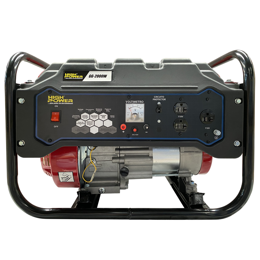 GENERADOR A GASOLINA 2.2 KW 110V 3600RPM HIGH POWER GG-2000W