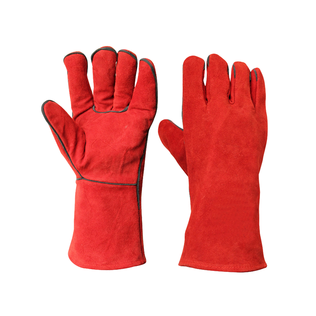 [HIGGS-1003] GUANTE DE CARNAZA ROJO AFELPADO HIGH POWER