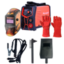 SOLDADORA INVERSOR 130A 110V+CARETA ELECTRONICA CEL6+GUANTES