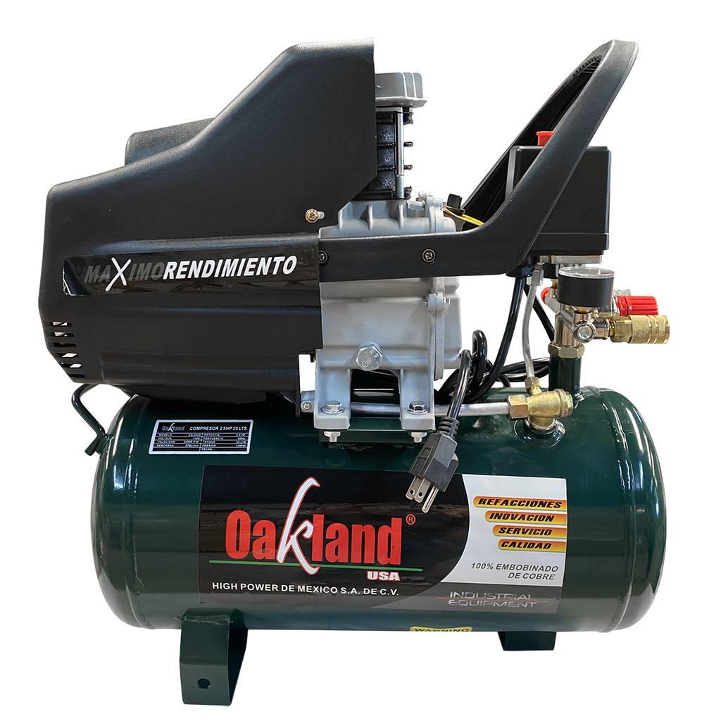 [OAKCA-2525] COMPRESOR DE AIRE 2.5HP 25L 116PSI HORI.110V 3450 RPM COM25
