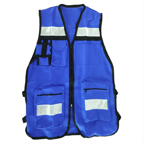 CHALECO RESCATISTA GABARDINA REFLEJANTE AZUL