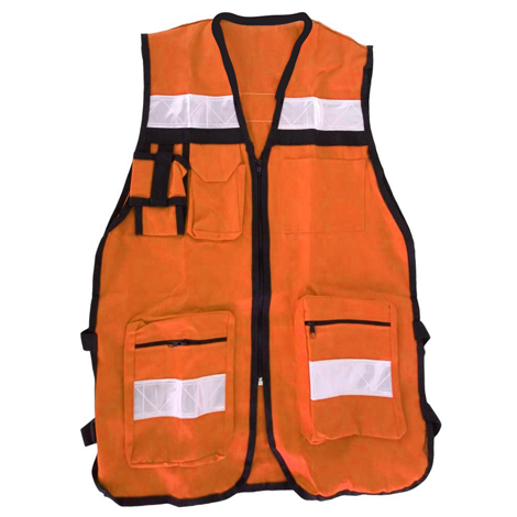 CHALECO RESCATISTA GABARDINA C/REFLEJ. C/NARANJA UNITALLA