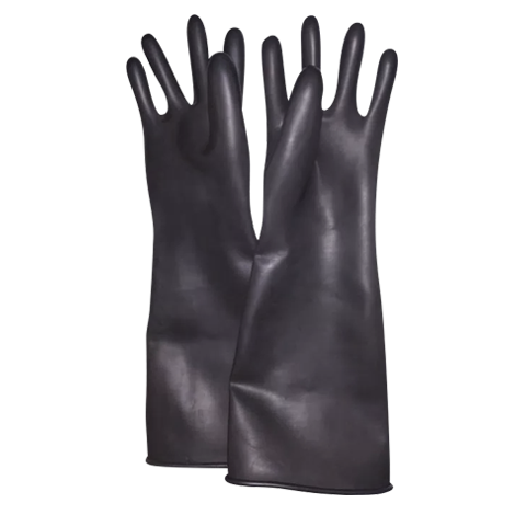 GUANTE CONTRA ACIDOS RUDEX NEGRO 45CM. (RX45 T-9)