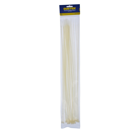 CINCHO DE PLASTICO 450MM X 4.8MM COLOR NATURAL (PAQ.25 PZ)