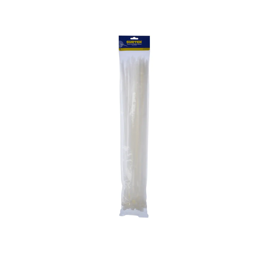 CINCHO DE PLASTICO 400MM X 7.6MM BLANCO (BOLSA 50PZ)