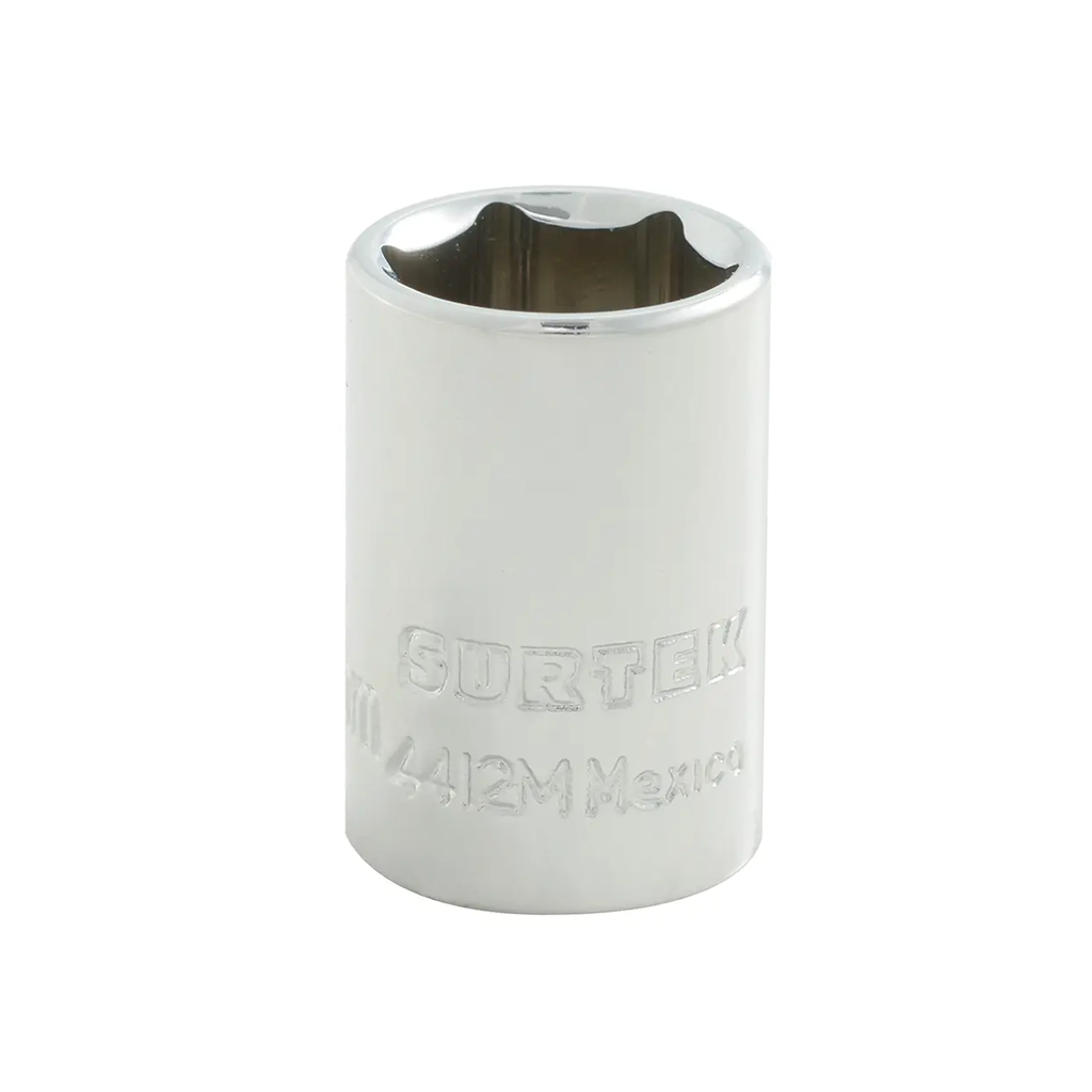 DADO 12MM CUADRO 1/4" CORTO 6 PUNTAS PZA