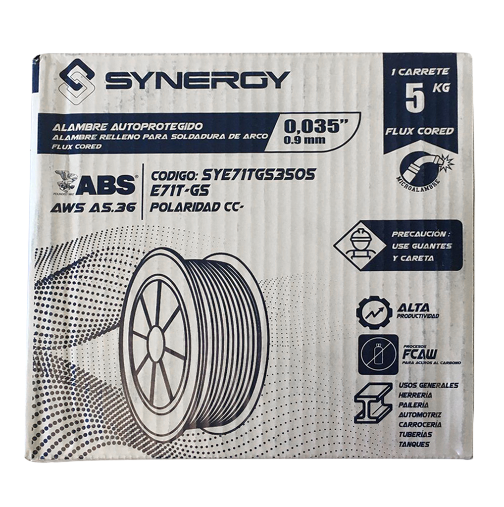 [SYNE71TGS-3505] SOLDADURA TUBULAR 0.035" E71T-GS FLUXCORE 5KG