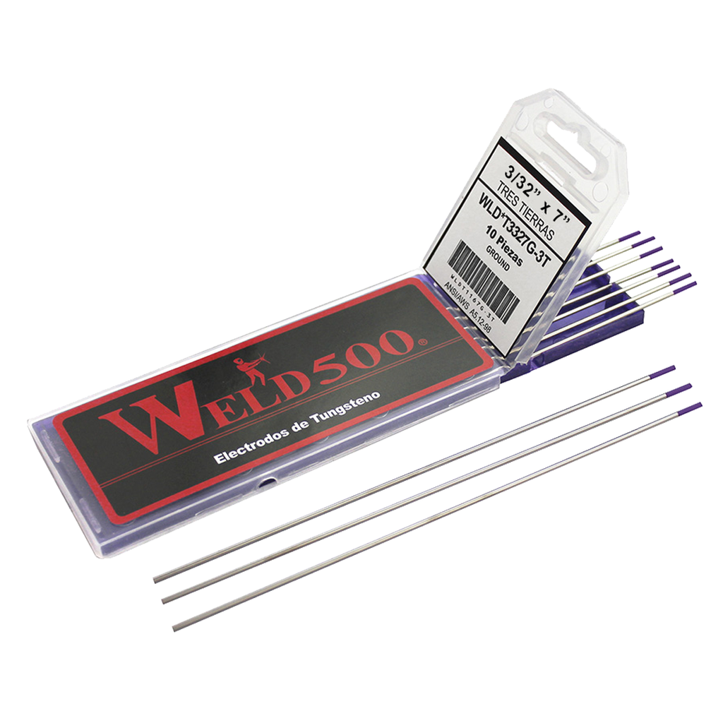 VARILLA TUNGSTENO 3/32" X 7" 3-TIERRAS;PUNTA MORADA(3327G3T)