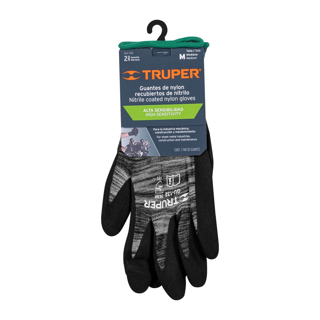 [TRUGU-132] GUANTES DE NYLON RECUBIERTOS DE NITRILO ARENOSO (17064)