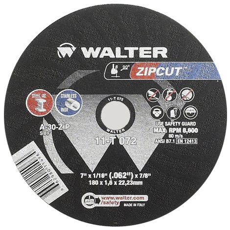 DISCO CORTE T41 7 X 1/16 X 7/8 ACERO INOXIDABLE ZIPCUT