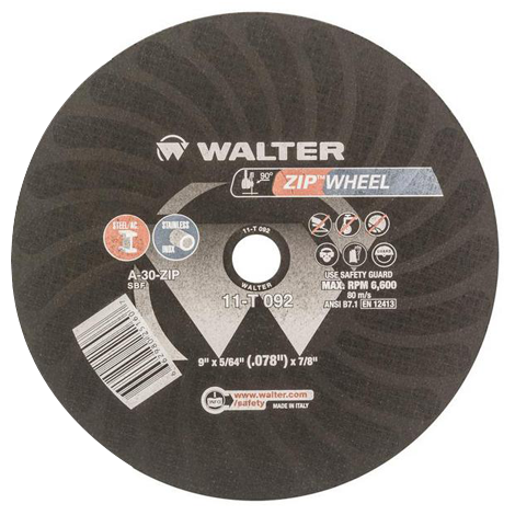 DISCO DE CORTE T-41 DE 9" X 5/64" X 7/8" AC/INOX. ZIP CUT