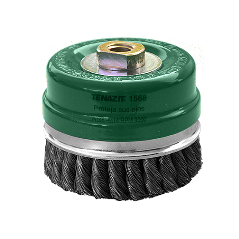 CARDA COPA TRENZADA 4" X 0.014 X MR ACERO AL CARBON
