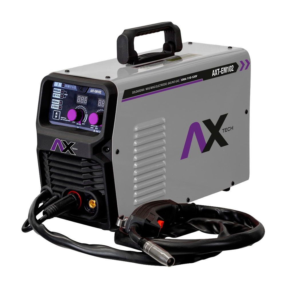 [AXTEM102] SOLDADORA INVERSOR 100 A 110V MIG/ELECTRODO CAP 1 KG