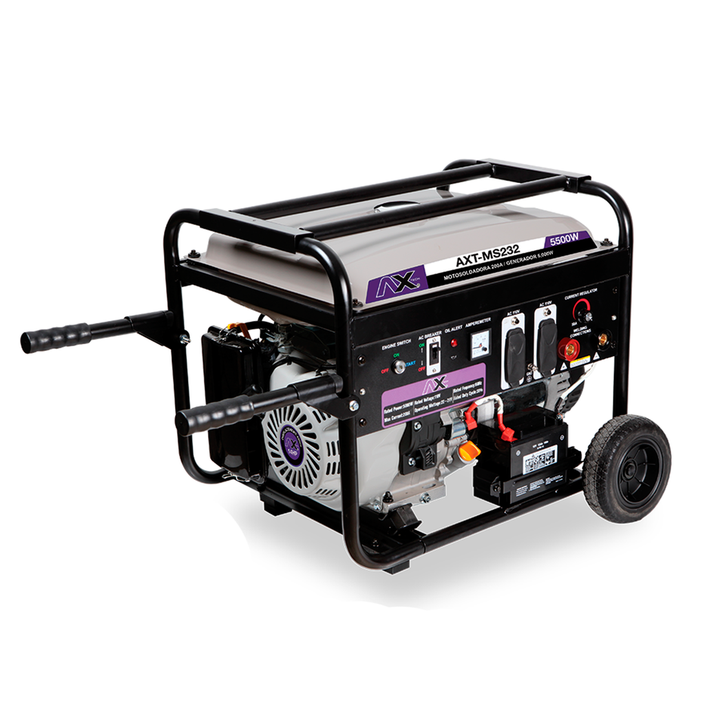 MOTOSOLDADORA A GASOLINA 200 AMP 5,500W 110V (AXT-MS232)