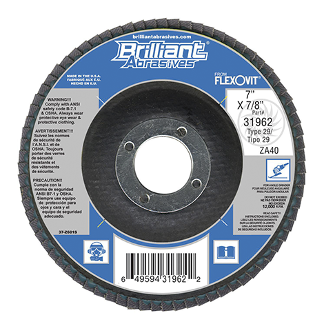 DISCO LAMINADO T-29 7" X 7/8" G°40 BRILLIANT (319626)