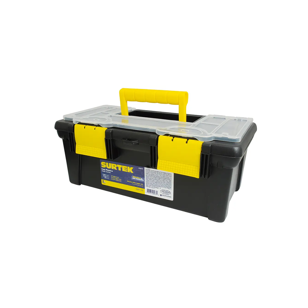 CAJA PLASTICA CON ORGANIZADOR Y CHAROLA PZA