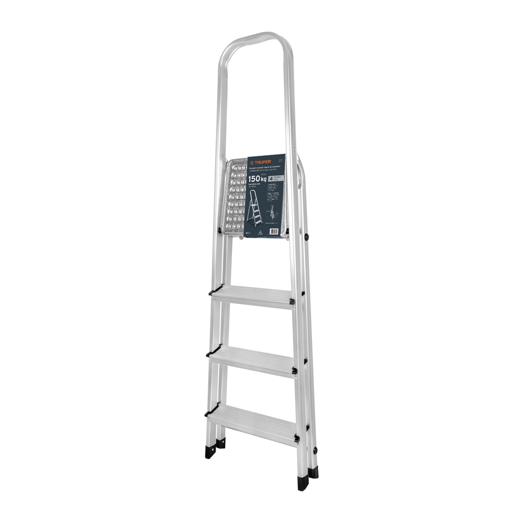 ESCALERA TUBULAR PLEGABLE 4 PELDAÑOS ALUMINIO (16765)