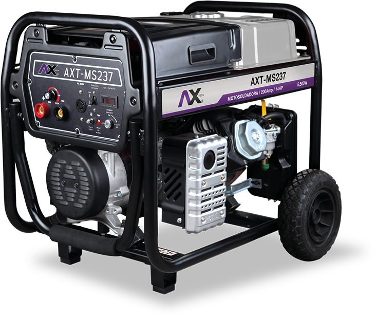 MOTOSOLDADORA A GASOLINA 200AMP 5,500W 110V (AXT-MS237)