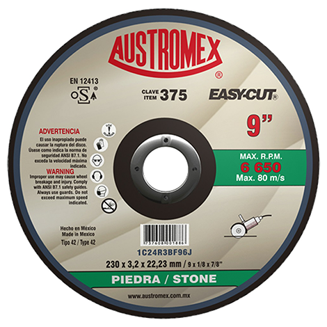 DISCO CORTE 9X1/8X7/8 TIPO 27 PIEDRA