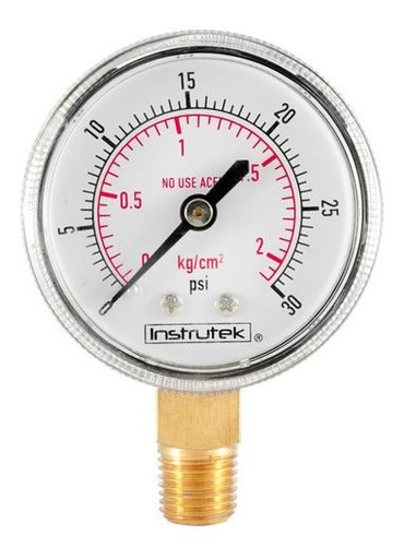 [AUM2] MANOMETRO 2 2KG 1/4 SALIDA BUTANO/ACETILENO (0-30PSI) 51600N30