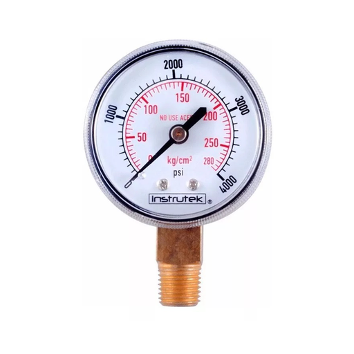[AUM280] MANOMETRO 2" 280KG 1/4" ENTRADA OXIGENO(0-4000PSI)51600N4000
