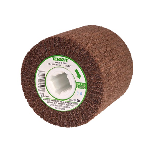 [AUS1400] RODILLO DE FIBRA 4" X 4" X 3/4 MARRON-FINO SIN ROSCA