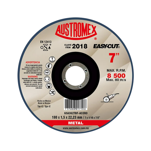 [AUS2018] DISCO DE CORTE 7" X 1/16" X 7/8" T-41 METAL EASY CUT
