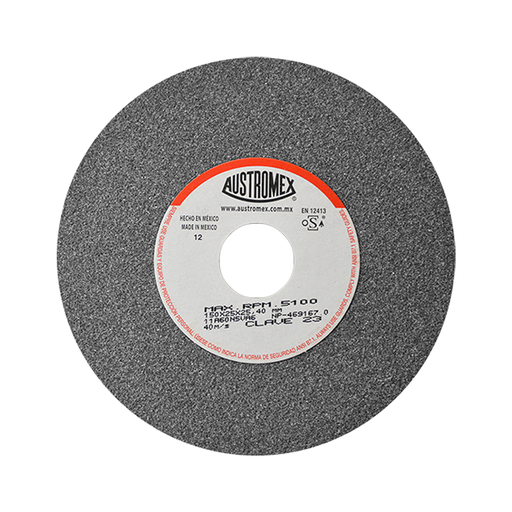 [AUS23] RUEDA PARA ESMERIL 6 X 1 X 1 G60 T1 GRIS ALTO REND